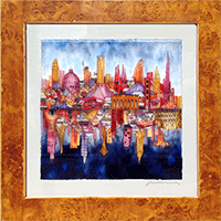 Massimo Cruciani, Umbria, Assisi, Pittura su Vetro, Glass Paintings, City of the world